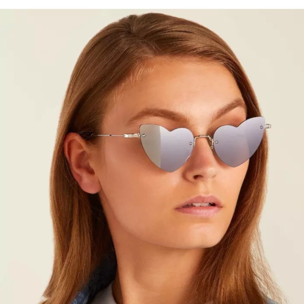 Saint Laurent LouLou Heart Silver Mirror Lens